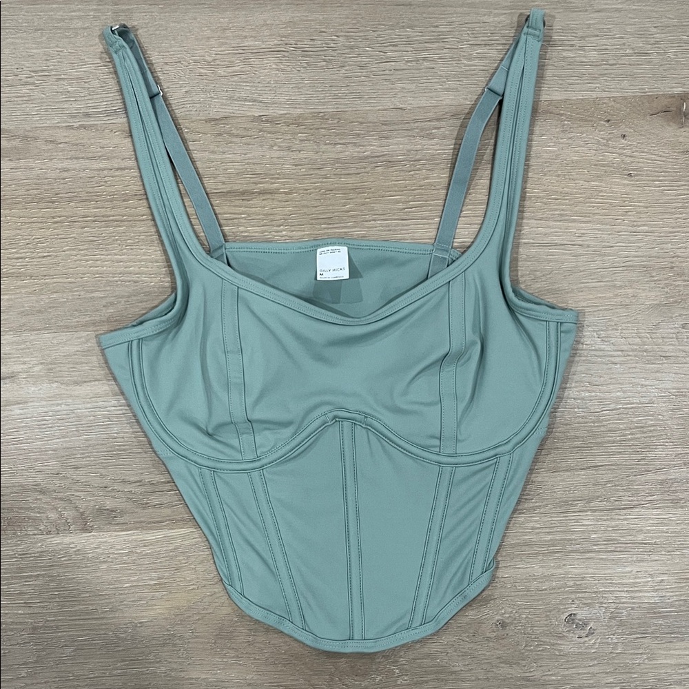 Gilly Hicks Sage Green Corset Tank Top